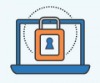 icon of laptop with padlock | Online Security